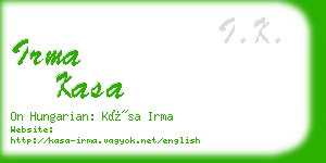 irma kasa business card